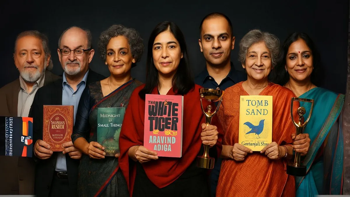 अंतर्राष्ट्रीय बुकर और मान बुकर पुरस्कार: भारतीय विजेता अपने पुरस्कार और कृतियों के साथ एक साथ खड़े