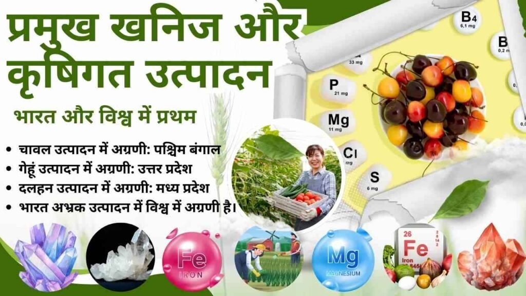 फसल और खनिज उत्पादक राज्यों की सूची?